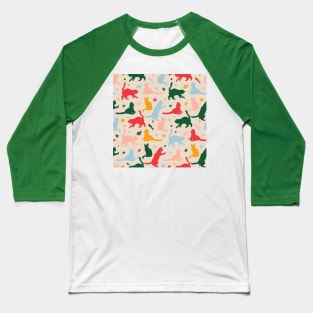 Pastel Matisse Cats Baseball T-Shirt